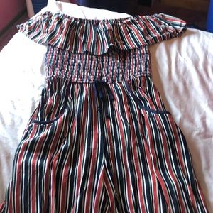 off the shoulder jump suit